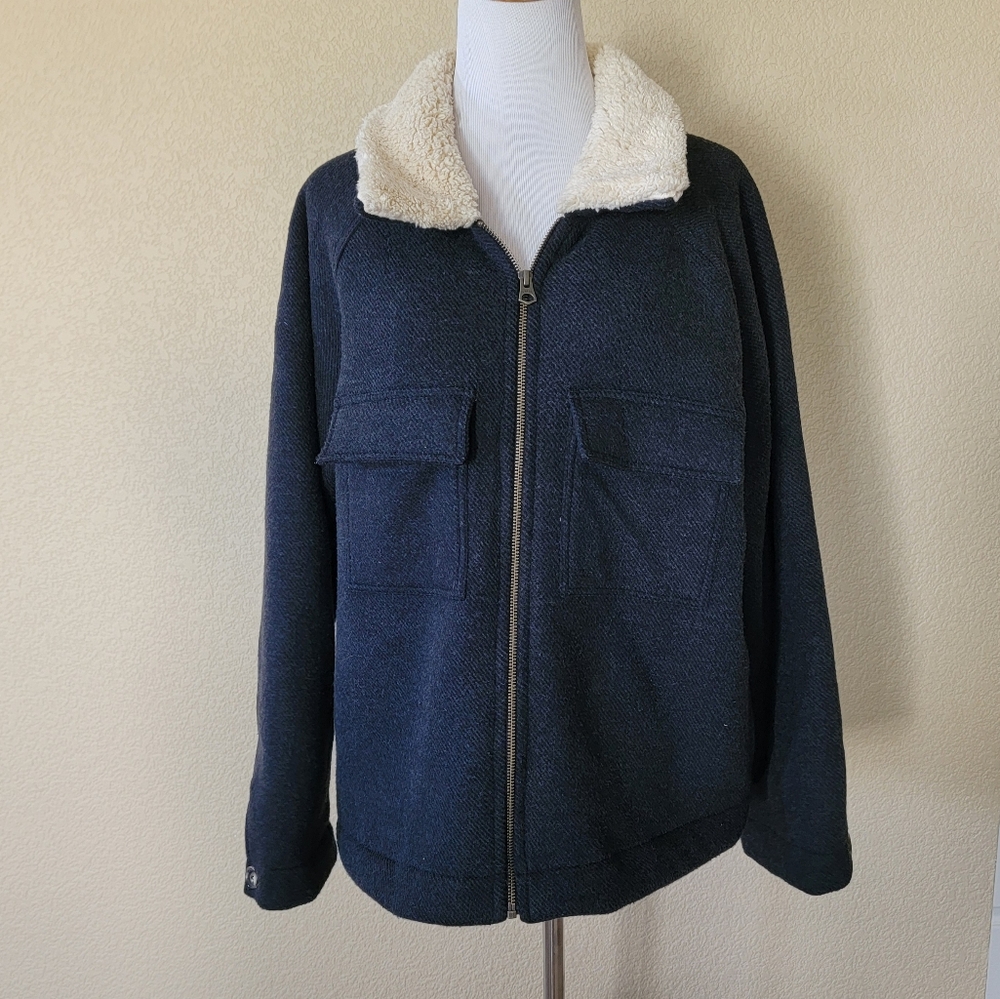 New Faherty Legend High Pile Fleece Collar Crop Jacket, Size XL